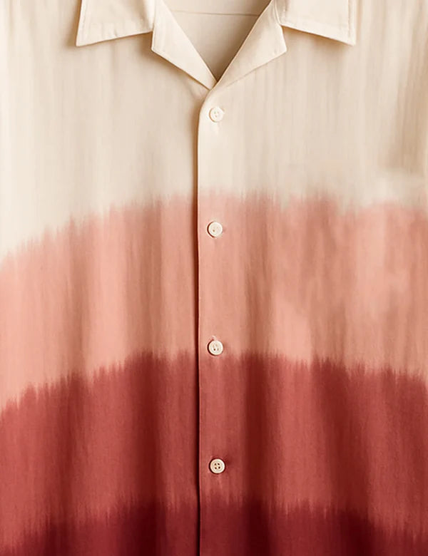 DapperWeave's Maroon Gradient Designer Shirt & White T-Shirt Combo for Men – Stylish Summer Casual Outfit